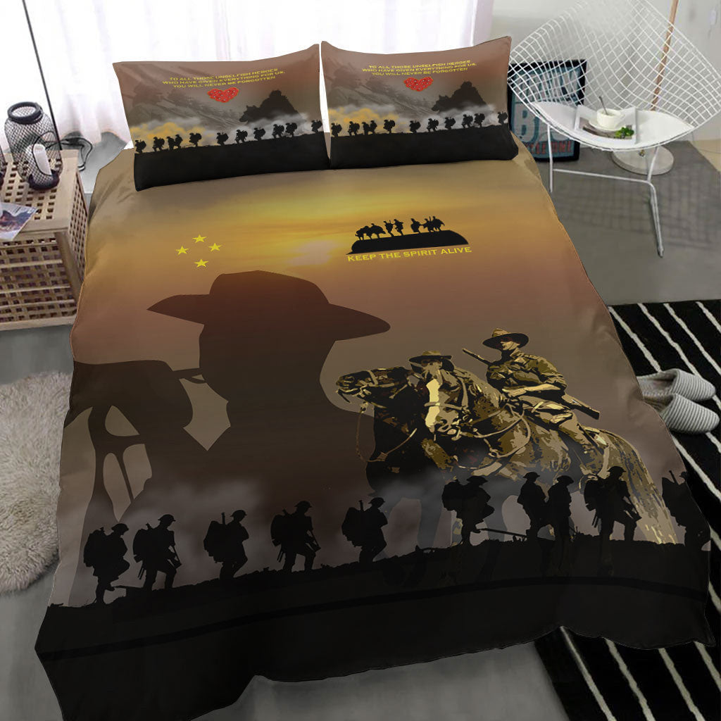 VibeHoodie Bedding Set - ANZAC Day Keep The Spirit Alive Bedding Set LT10 - Vibe Hoodie Shop