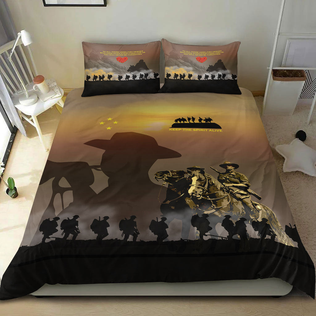VibeHoodie Bedding Set - ANZAC Day Keep The Spirit Alive Bedding Set LT10 - Vibe Hoodie Shop