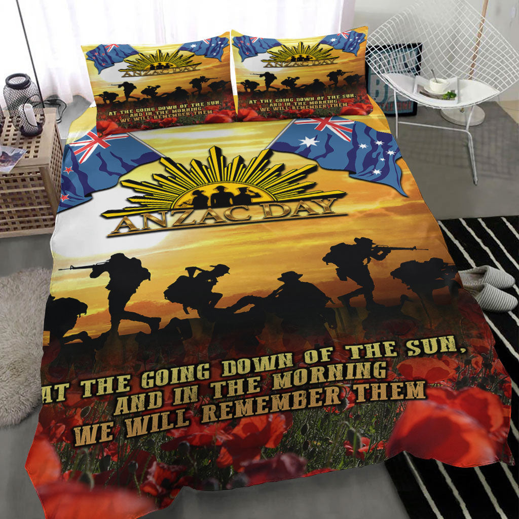 VibeHoodie Bedding Set - ANZAC Day Soldier Going Down of The Sun Bedding Set LT10 - Vibe Hoodie Shop