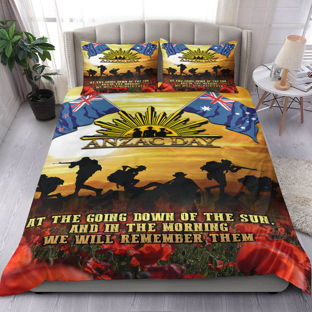 VibeHoodie Bedding Set - ANZAC Day Soldier Going Down of The Sun Bedding Set LT10 - Vibe Hoodie Shop