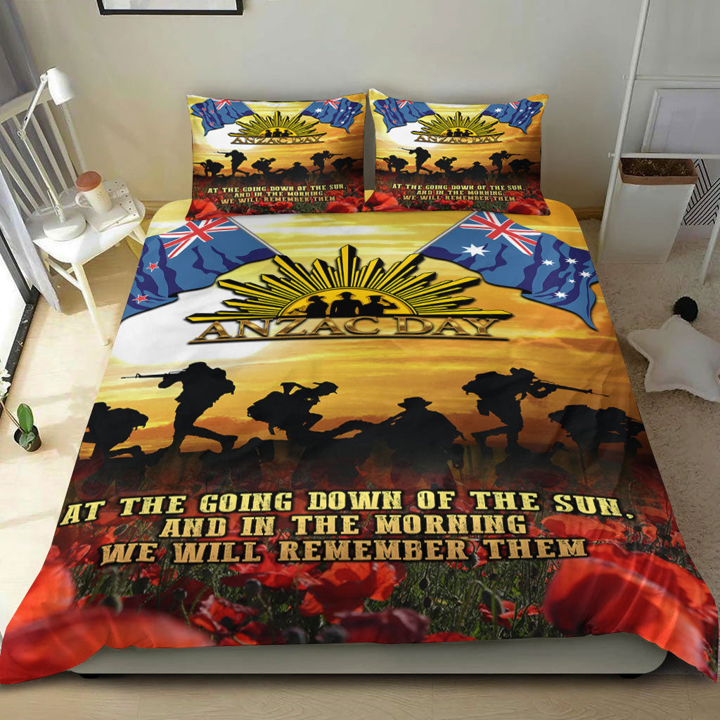 VibeHoodie Bedding Set - ANZAC Day Soldier Going Down of The Sun Bedding Set LT10 - Vibe Hoodie Shop