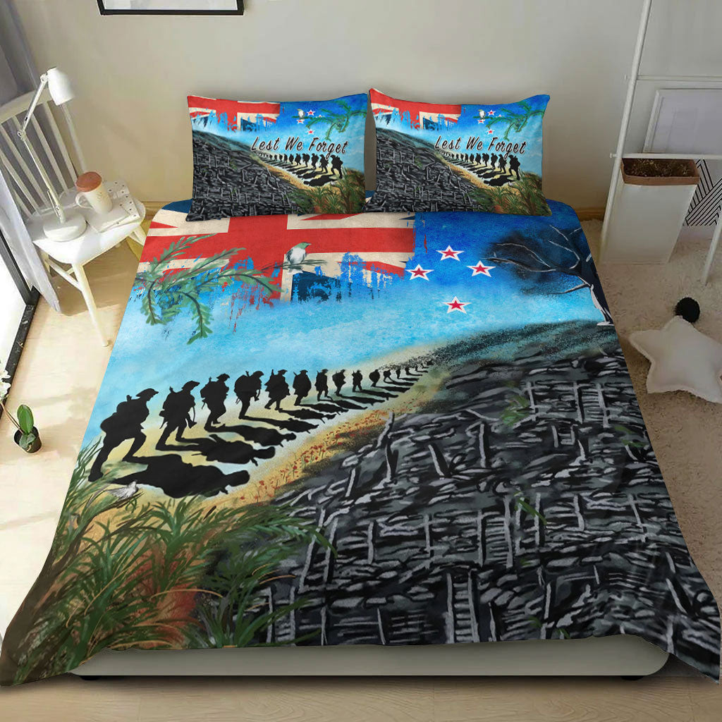 VibeHoodie Bedding Set - New Zealand ANZAC Day Lest We Forget Bedding Set LT10 - Vibe Hoodie Shop