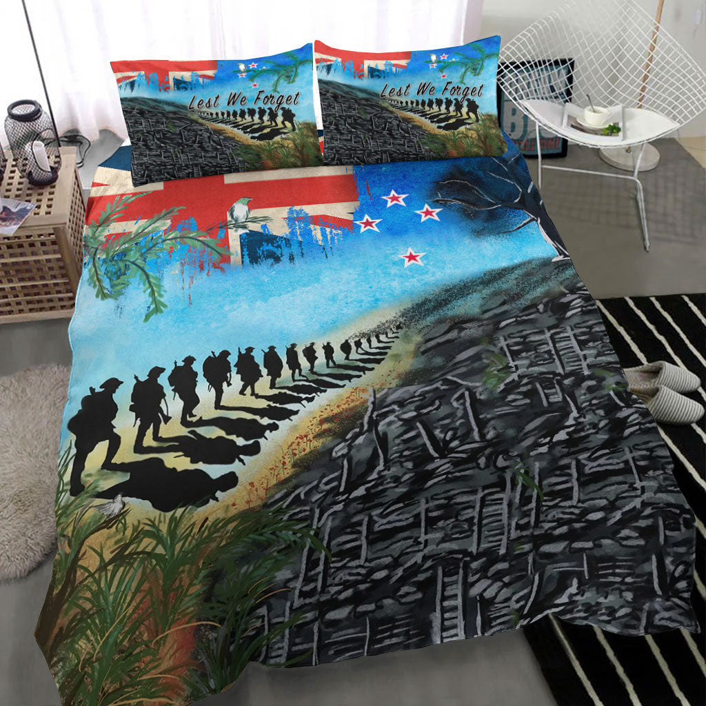 VibeHoodie Bedding Set - New Zealand ANZAC Day Lest We Forget Bedding Set LT10 - Vibe Hoodie Shop