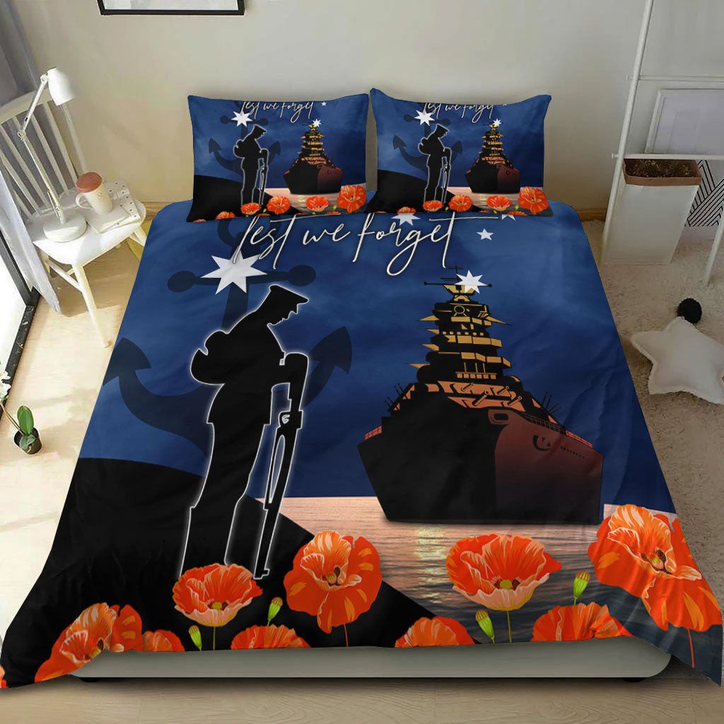 VibeHoodie Bedding Set - ANZAC Day Navy Blue Bedding Set LT10 - Vibe Hoodie Shop