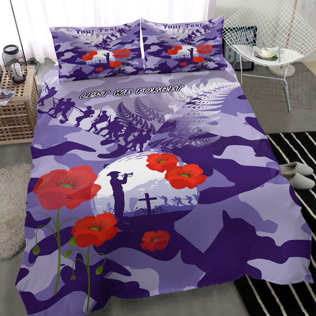VibeHoodie Bedding Set - (Custom) New Zealand ANZAC Fern And Camouflage Bedding Set LT10 - Vibe Hoodie Shop