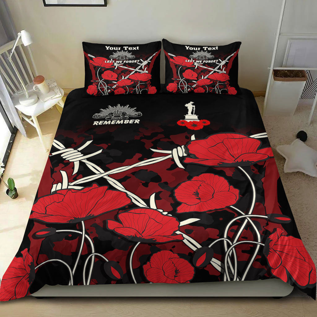 VibeHoodie Bedding Set - (Custom) ANZAC Day Camouflage Poppy and Barbed Wire Bedding Set LT10 - Vibe Hoodie Shop