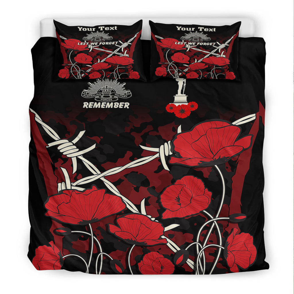 VibeHoodie Bedding Set - (Custom) ANZAC Day Camouflage Poppy and Barbed Wire Bedding Set LT10 - Vibe Hoodie Shop
