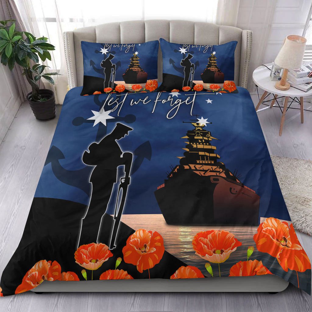 VibeHoodie Bedding Set - ANZAC Day Navy Blue Bedding Set LT10 - Vibe Hoodie Shop