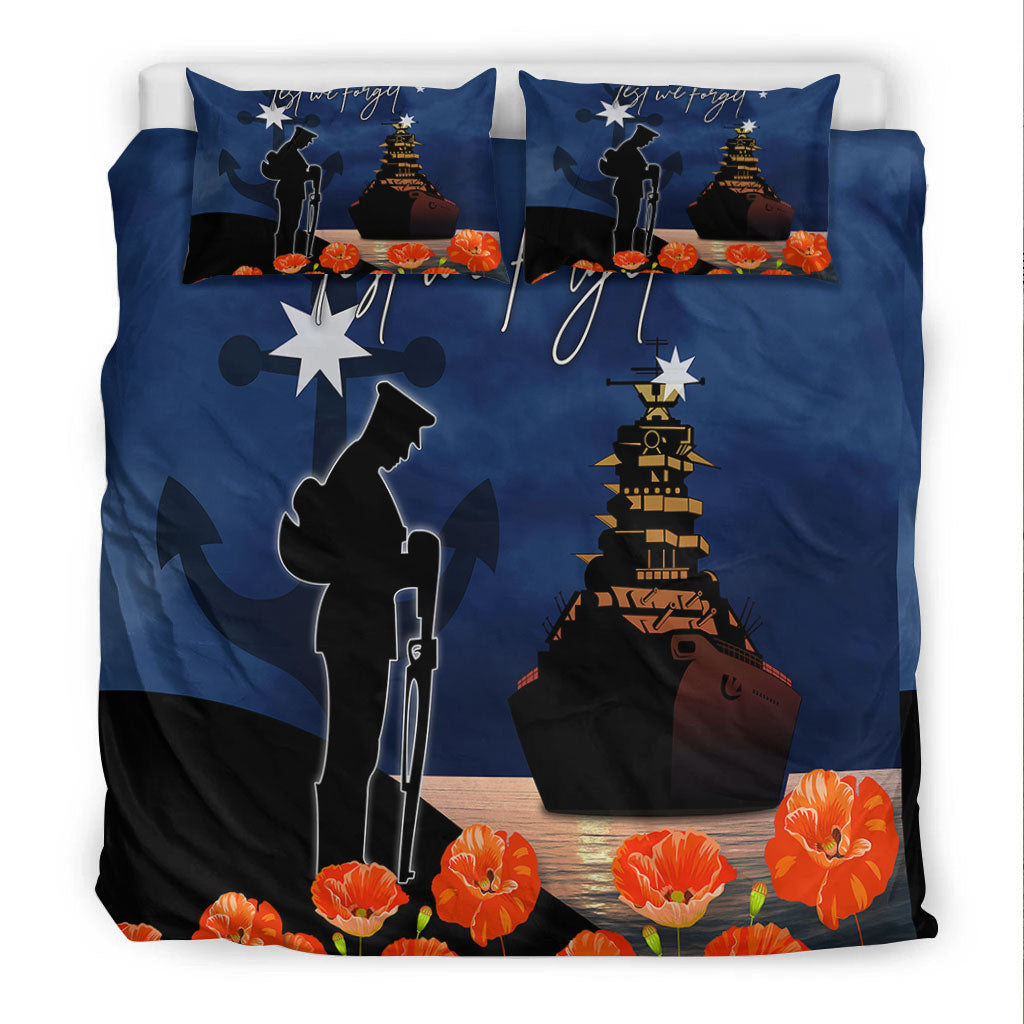 VibeHoodie Bedding Set - ANZAC Day Navy Blue Bedding Set LT10 - Vibe Hoodie Shop