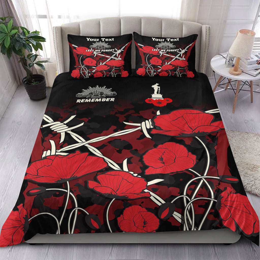 VibeHoodie Bedding Set - (Custom) ANZAC Day Camouflage Poppy and Barbed Wire Bedding Set LT10 - Vibe Hoodie Shop
