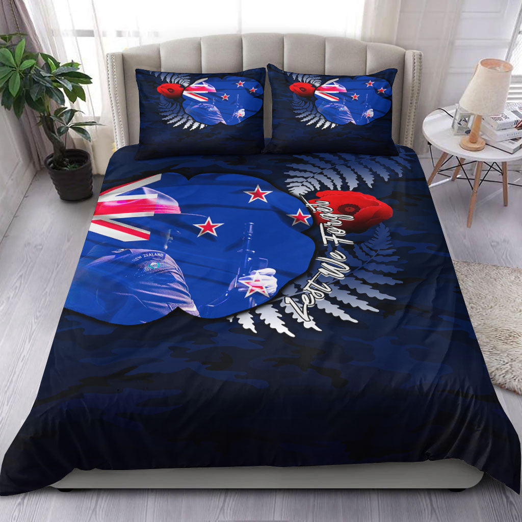 VibeHoodie Bedding Set - New Zealand ANZAC Day Poppy Bedding Set LT10 - Vibe Hoodie Shop