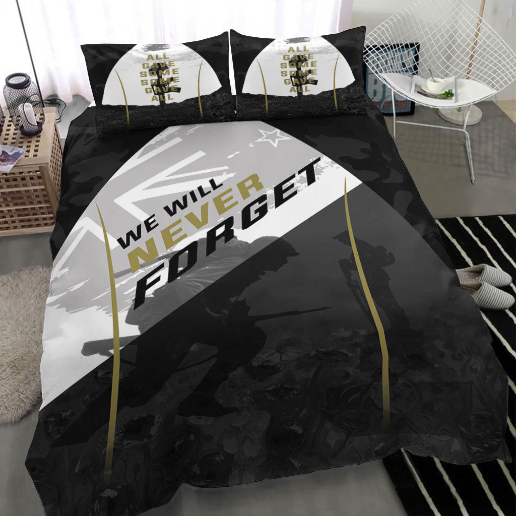 VibeHoodie Bedding Set - ANZAC Day We Will Never Forget Bedding Set LT10 - Vibe Hoodie Shop