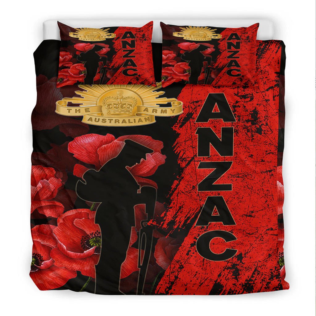VibeHoodie Bedding Set - ANZAC Day Soldier Silhouette Remembrance Bedding Set LT10 - Vibe Hoodie Shop