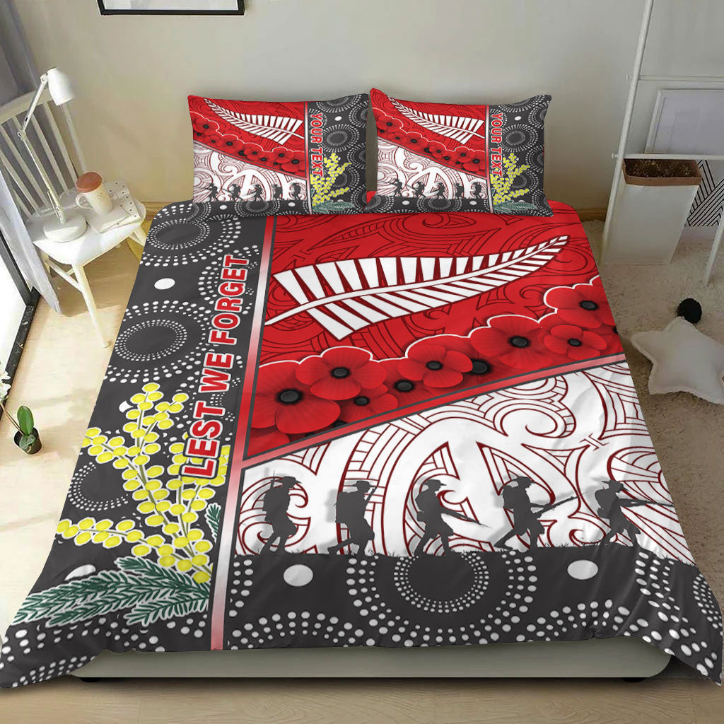 VibeHoodie Bedding Set - (Custom) Australia Indigenous and New Zealand Maori ANZAC (Red) Bedding Set LT10 - Vibe Hoodie Shop