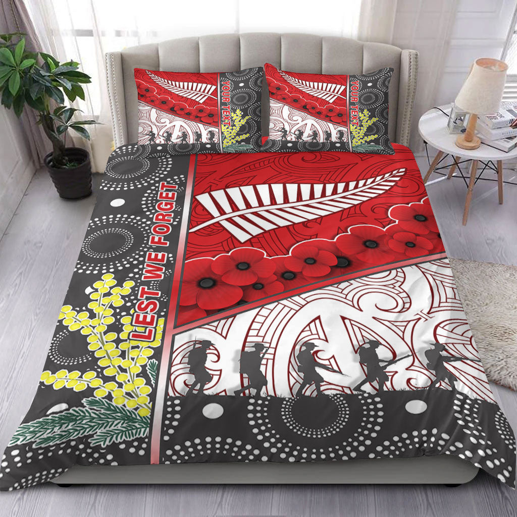 VibeHoodie Bedding Set - (Custom) Australia Indigenous and New Zealand Maori ANZAC (Red) Bedding Set LT10 - Vibe Hoodie Shop