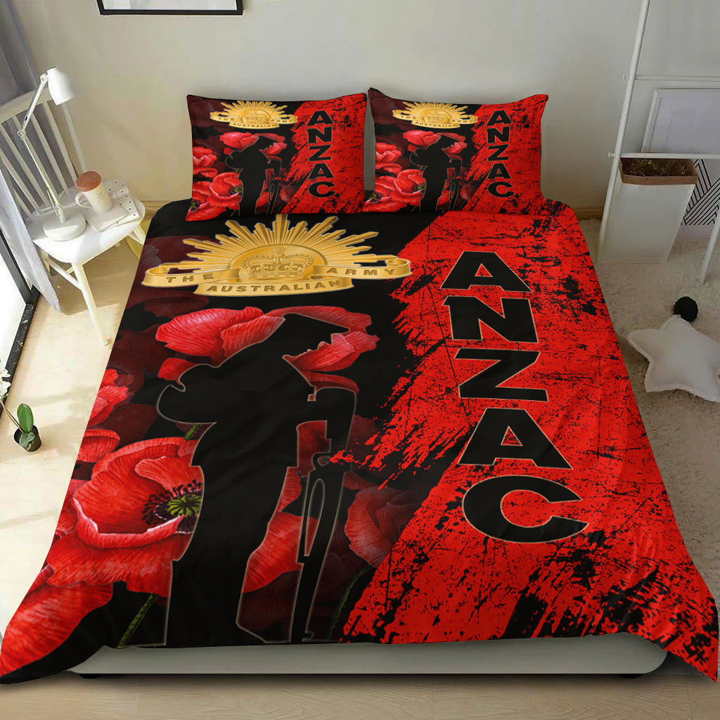 VibeHoodie Bedding Set - ANZAC Day Soldier Silhouette Remembrance Bedding Set LT10 - Vibe Hoodie Shop