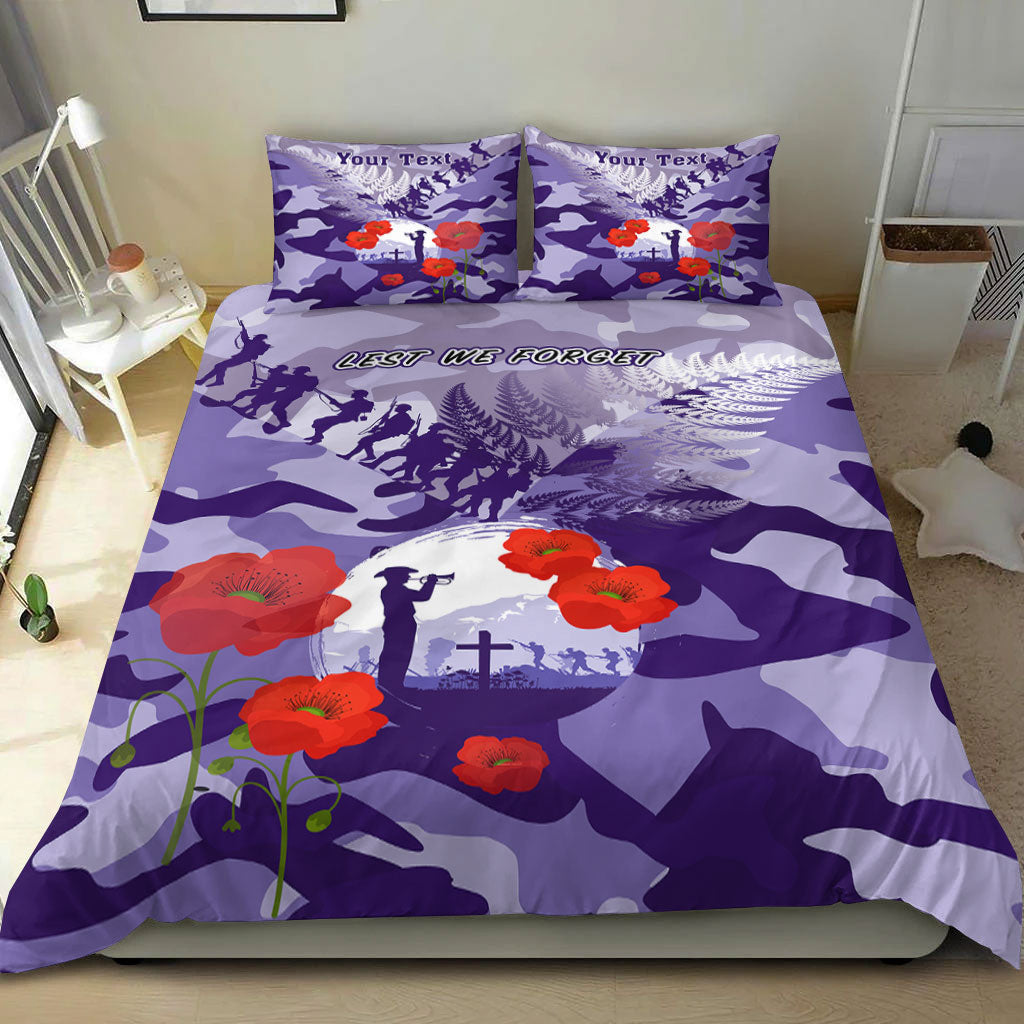 VibeHoodie Bedding Set - (Custom) New Zealand ANZAC Fern And Camouflage Bedding Set LT10 - Vibe Hoodie Shop
