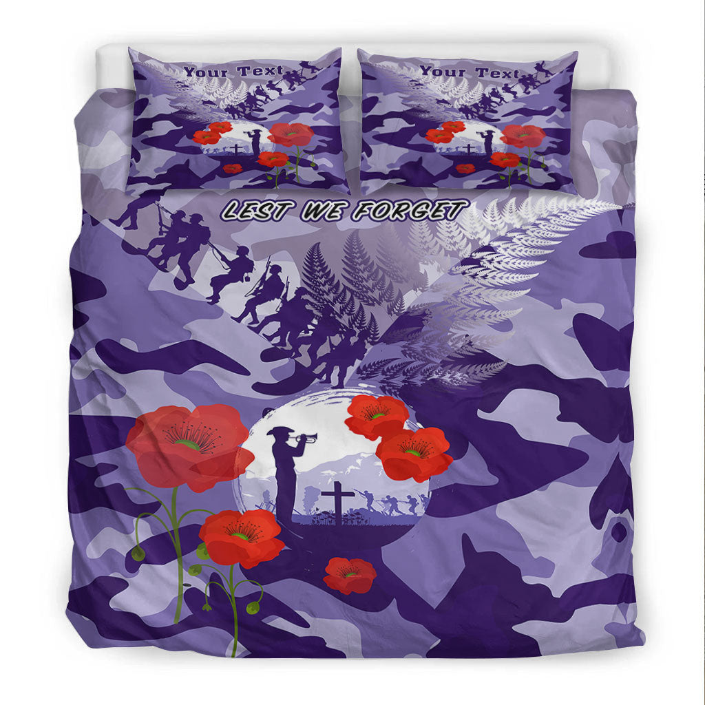 VibeHoodie Bedding Set - (Custom) New Zealand ANZAC Fern And Camouflage Bedding Set LT10 - Vibe Hoodie Shop