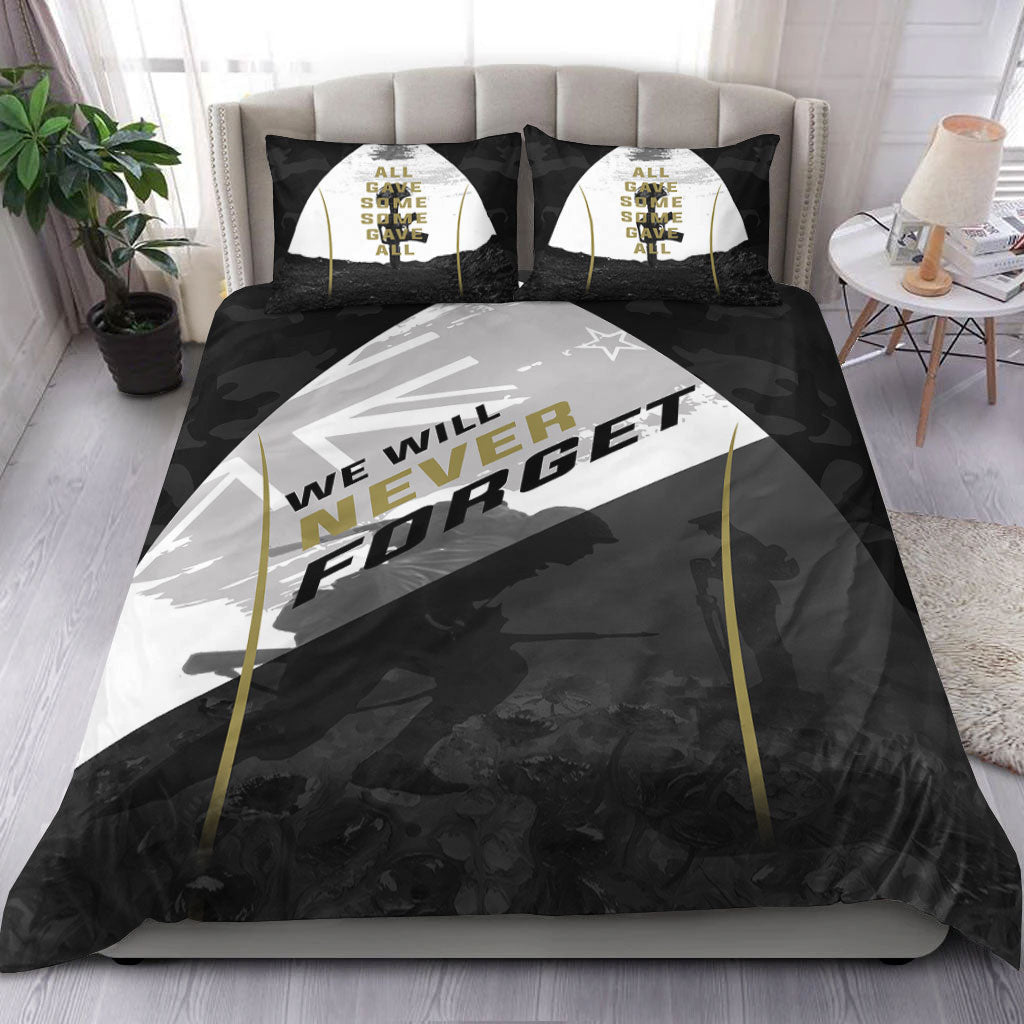 VibeHoodie Bedding Set - ANZAC Day We Will Never Forget Bedding Set LT10 - Vibe Hoodie Shop