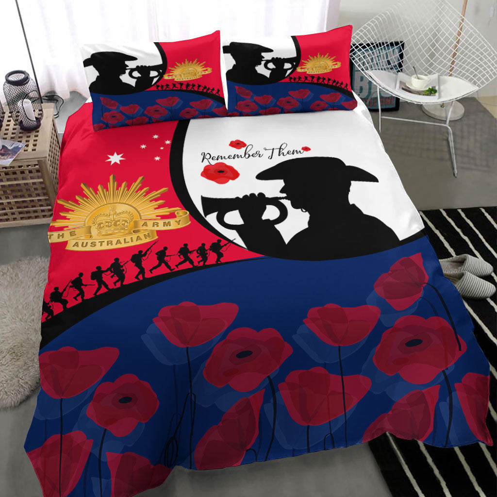 VibeHoodie Bedding Set - Australia ANZAC Day Soldier Blowing Trumpet Bedding Set LT10 - Vibe Hoodie Shop