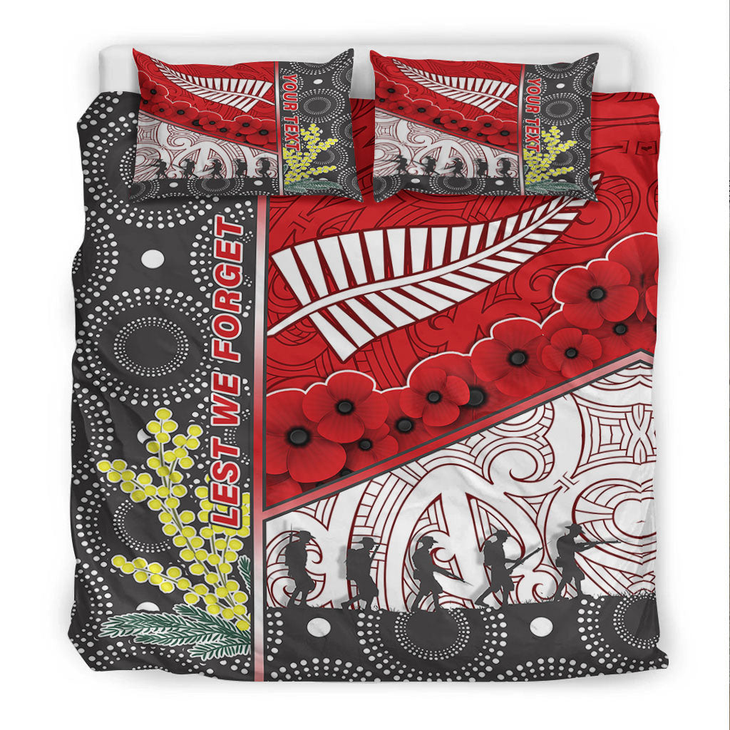 VibeHoodie Bedding Set - (Custom) Australia Indigenous and New Zealand Maori ANZAC (Red) Bedding Set LT10 - Vibe Hoodie Shop