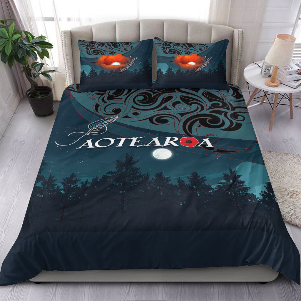 VibeHoodie Bedding Set - New Zealand Paua Silver Fern Poppy Bedding Set LT10 - Vibe Hoodie Shop