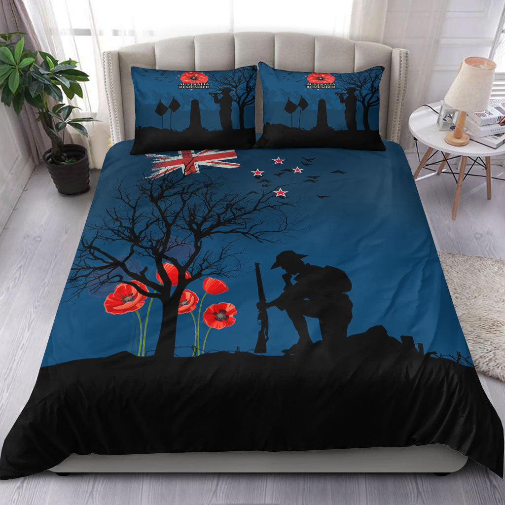 VibeHoodie Bedding Set - New Zealand ANZAC Lest We Forget Remebrance Day Bedding Set LT10 - Vibe Hoodie Shop