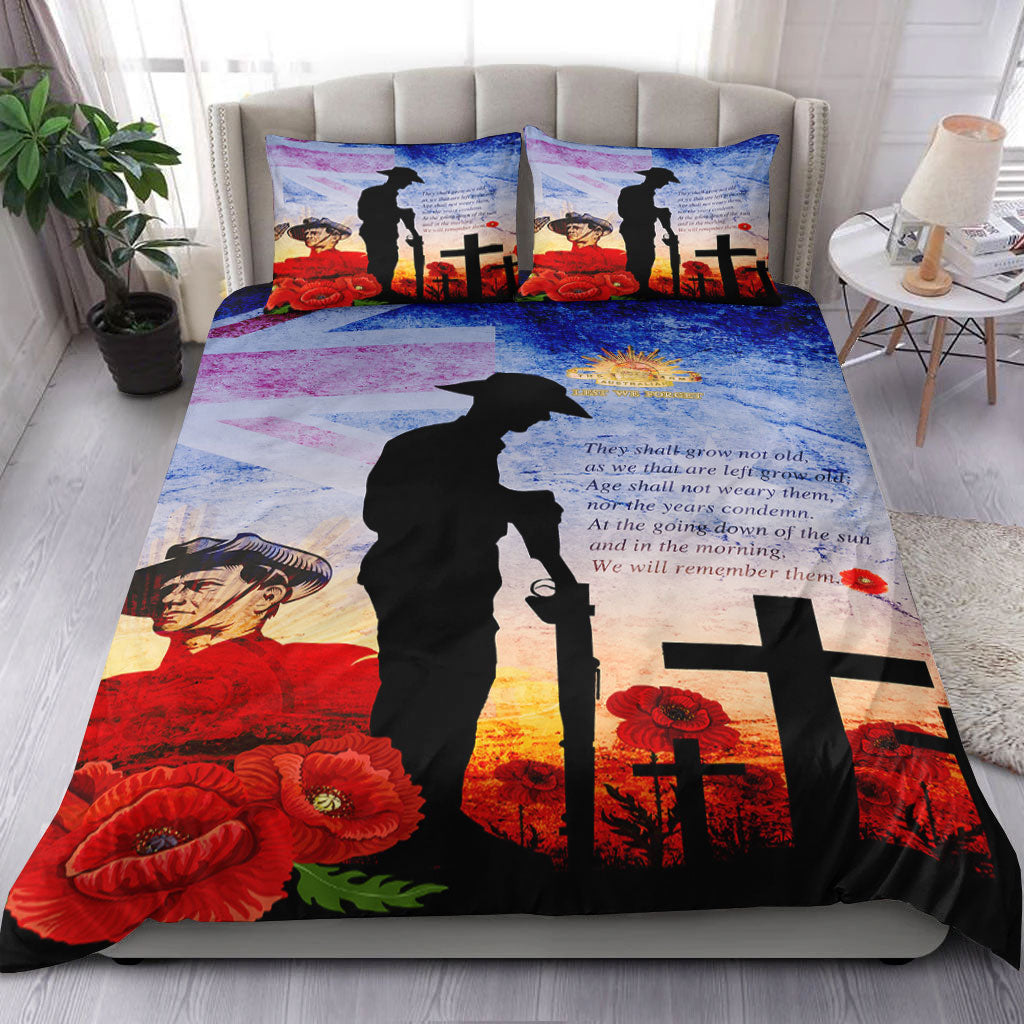 VibeHoodie Bedding Set - ANZAC Day Australia Soldier We Will Rememer Them Bedding Set LT10 - Vibe Hoodie Shop