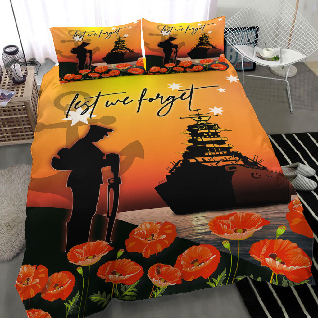 VibeHoodie Bedding Set - ANZAC Day Navy Soldier Bedding Set LT10 - Vibe Hoodie Shop