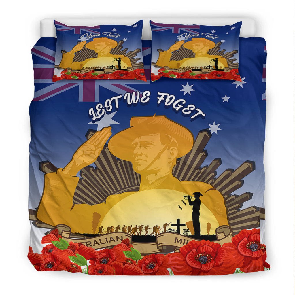 VibeHoodie Bedding Set - (Custom) Australia ANZAC Day Soldier Salute Bedding Set LT10 - Vibe Hoodie Shop