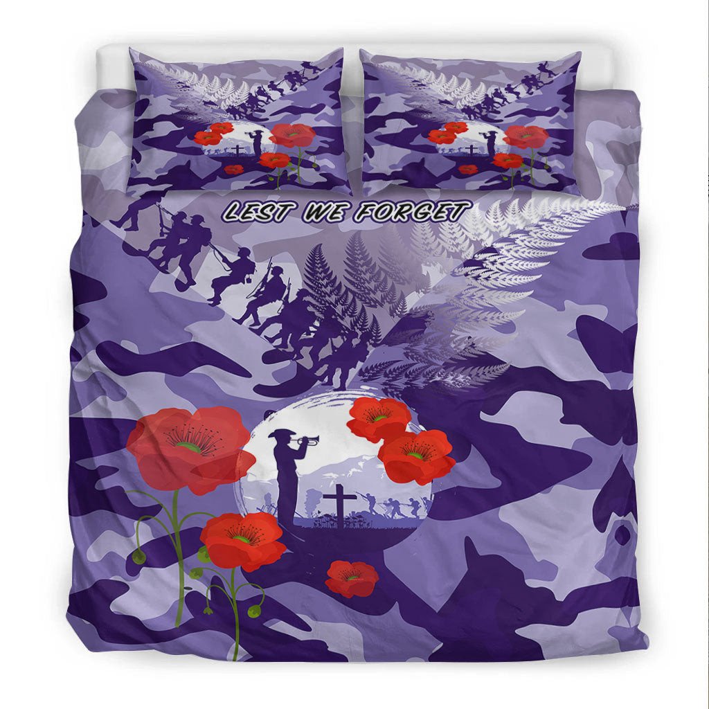 VibeHoodie Bedding Set - New Zealand ANZAC Fern And Camouflage Bedding Set LT10 - Vibe Hoodie Shop
