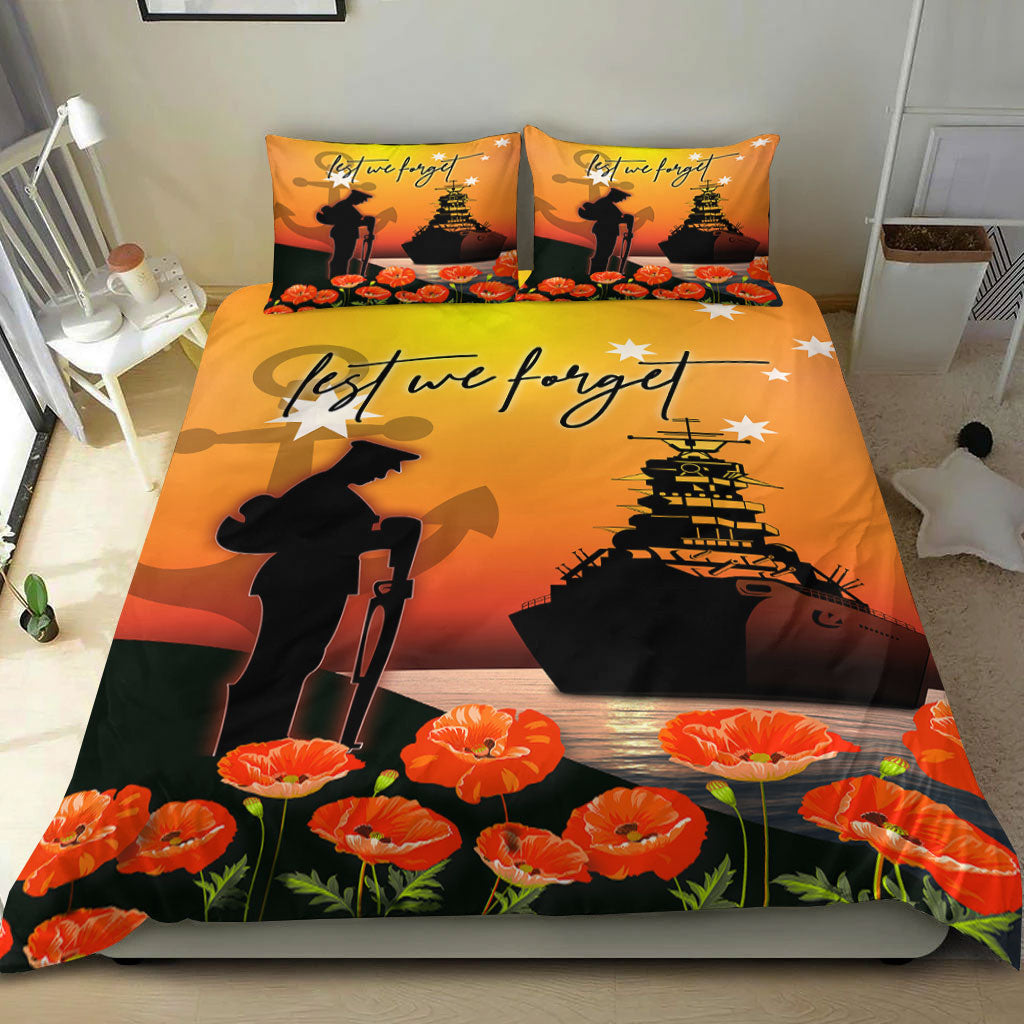 VibeHoodie Bedding Set - ANZAC Day Navy Soldier Bedding Set LT10 - Vibe Hoodie Shop