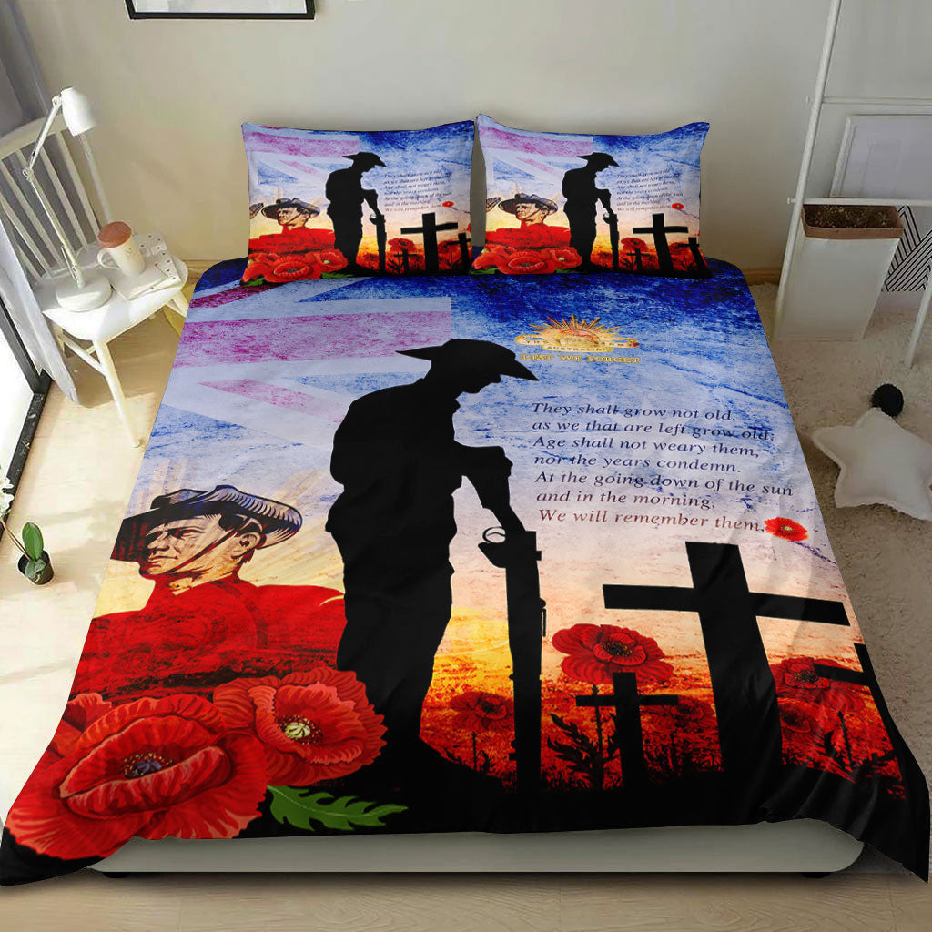 VibeHoodie Bedding Set - ANZAC Day Australia Soldier We Will Rememer Them Bedding Set LT10 - Vibe Hoodie Shop