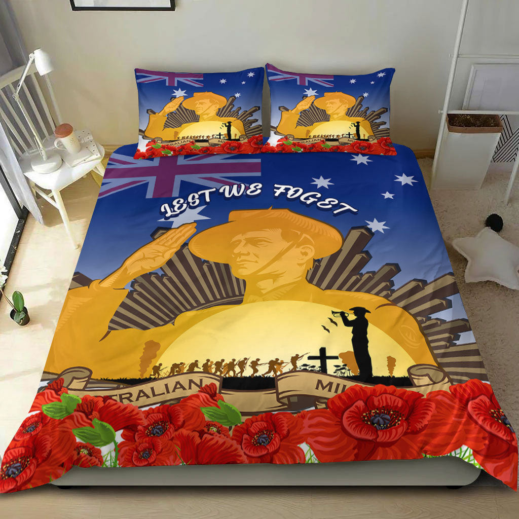 VibeHoodie Bedding Set - Australia ANZAC Day Soldier Salute Bedding Set LT10 - Vibe Hoodie Shop