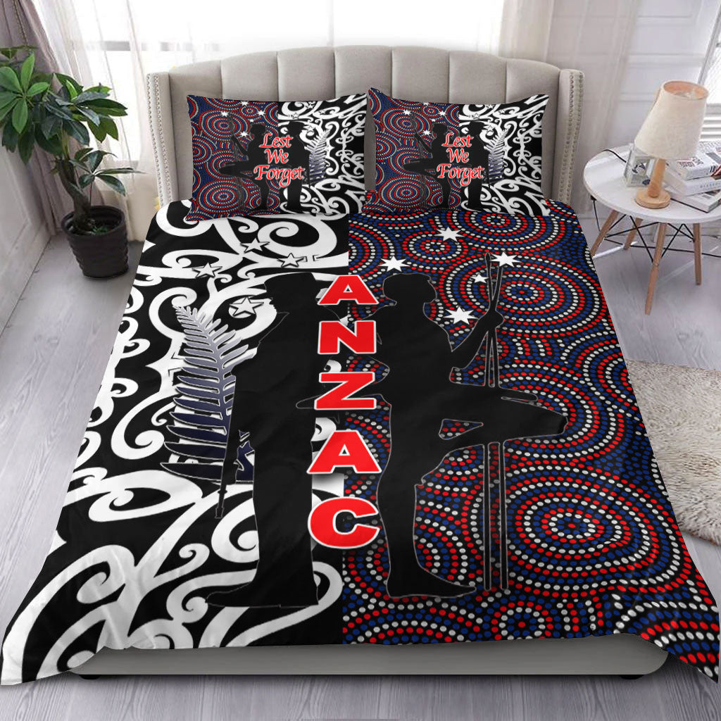 VibeHoodie Bedding Set - ANZAC Day Kangaroo Aboriginal and Kiwi Maori Bedding Set LT10 - Vibe Hoodie Shop