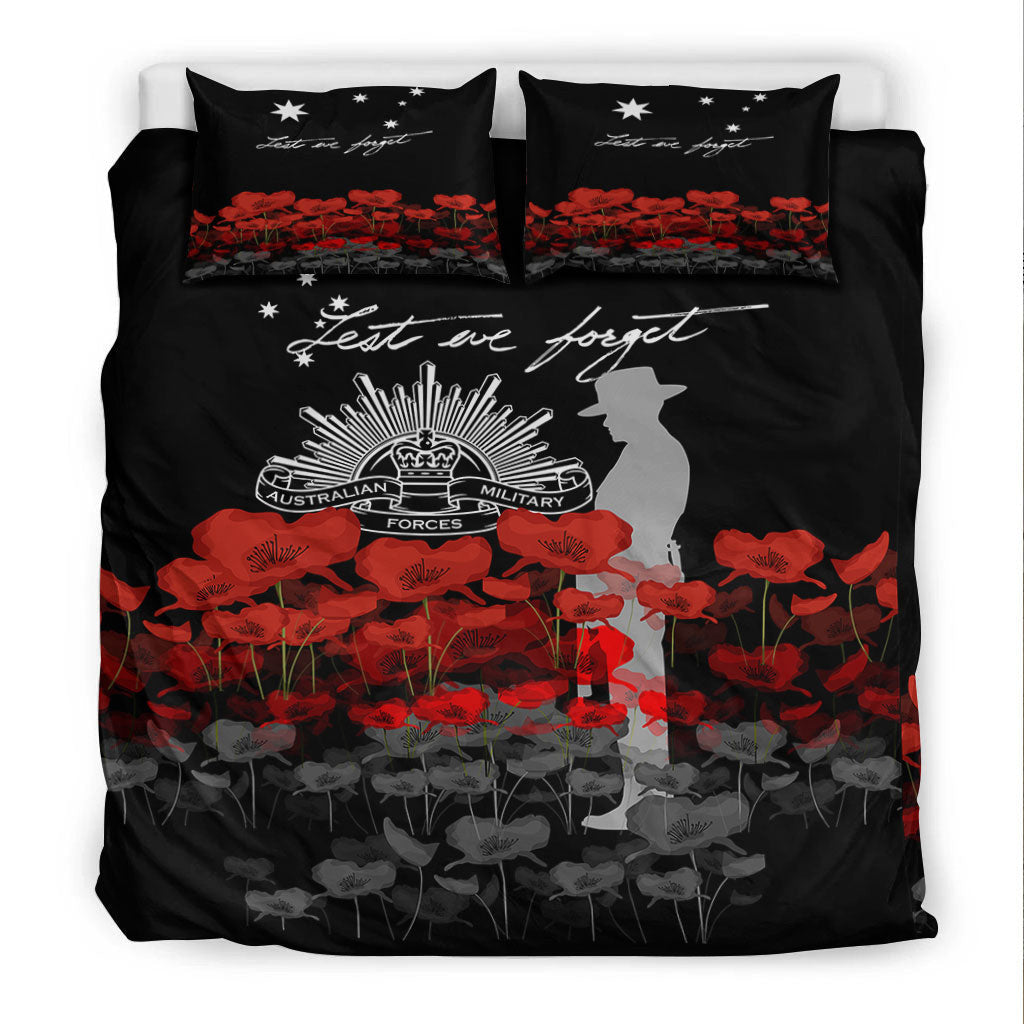 VibeHoodie Bedding Set - Australian Military Forces ANZAC Day Lest We Forget Bedding Set LT10 - Vibe Hoodie Shop