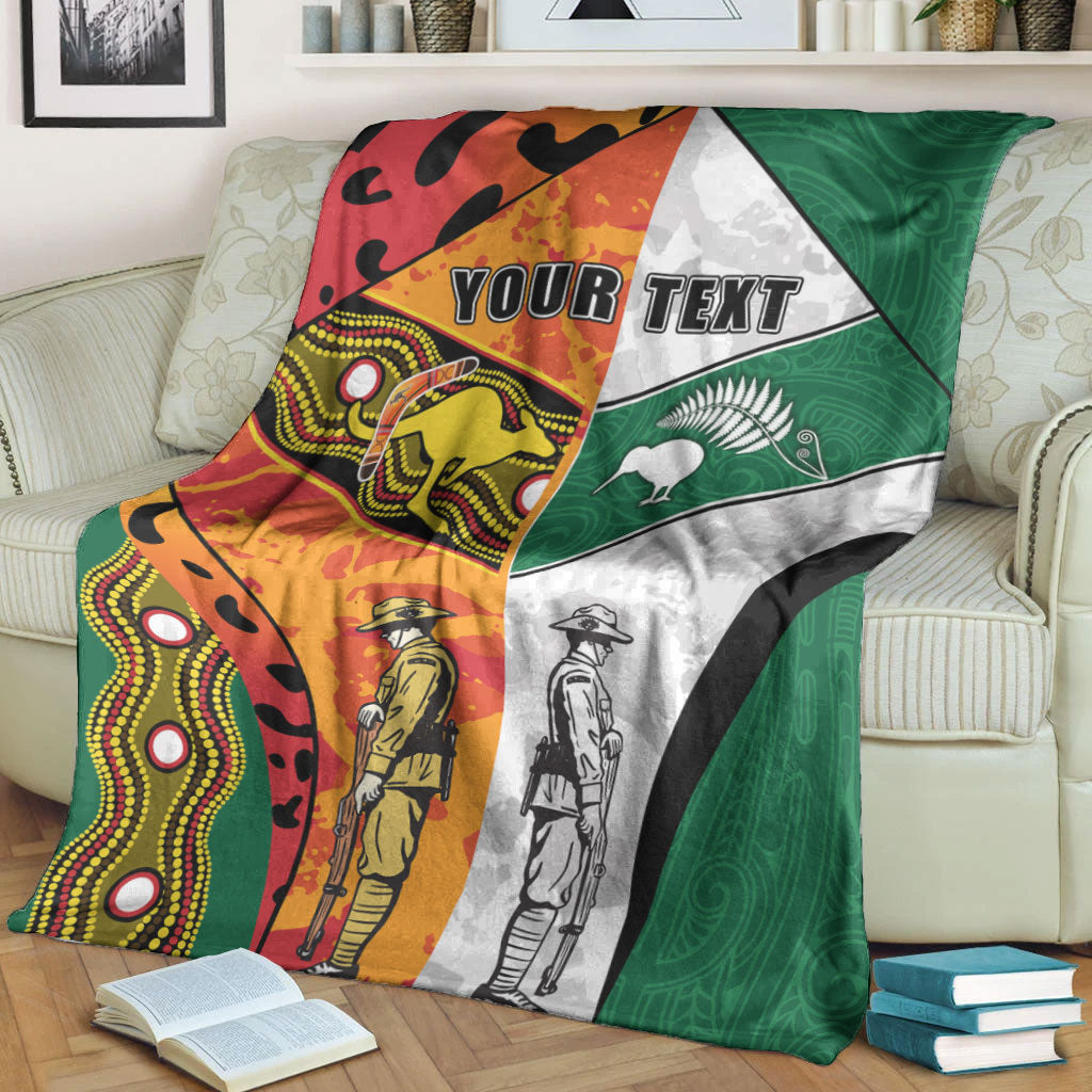 VibeHoodie Blanket - (Custom) ANZAC Day Australia - New Zealand Mix Premium Blanket LT10 - Vibe Hoodie Shop