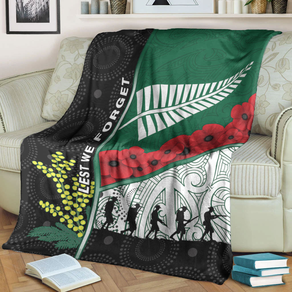 VibeHoodie Blanket - Australia Indigenous and New Zealand Maori ANZAC Premium Blanket LT10 - Vibe Hoodie Shop