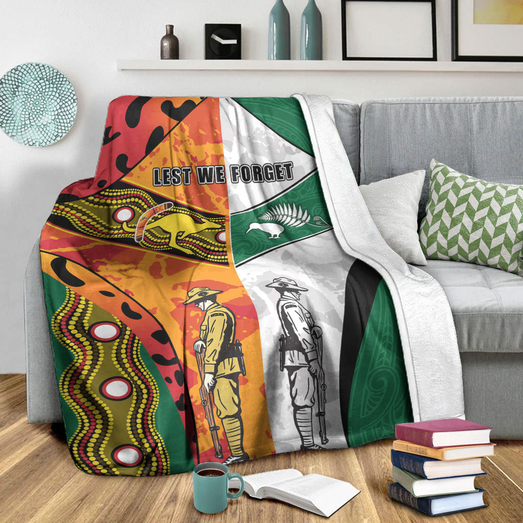 VibeHoodie Blanket - ANZAC Day Australia - New Zealand Mix Premium Blanket LT10 - Vibe Hoodie Shop