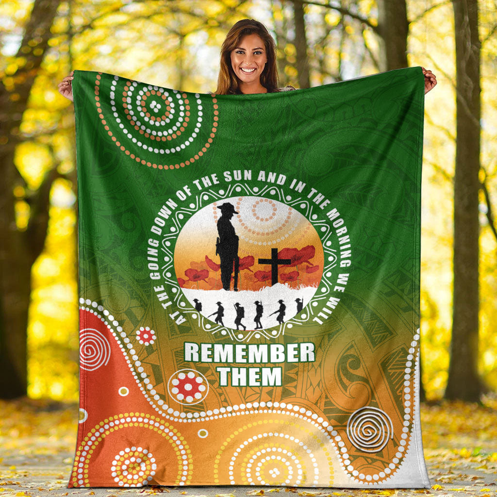 VibeHoodie Blanket - ANZAC New Zealand Maori - Australia Indigenous Premium Blanket LT10 - Vibe Hoodie Shop