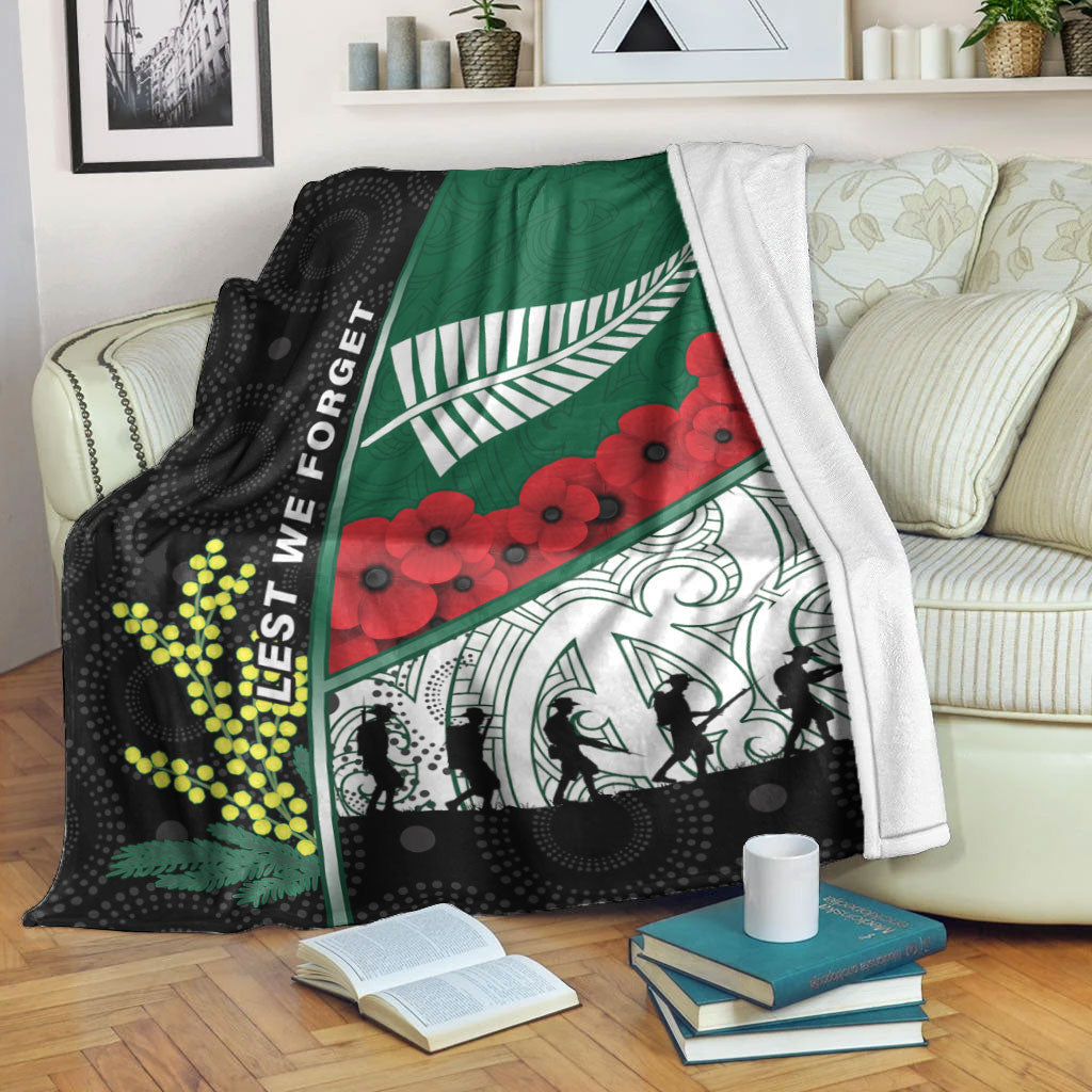 VibeHoodie Blanket - Australia Indigenous and New Zealand Maori ANZAC Premium Blanket LT10 - Vibe Hoodie Shop