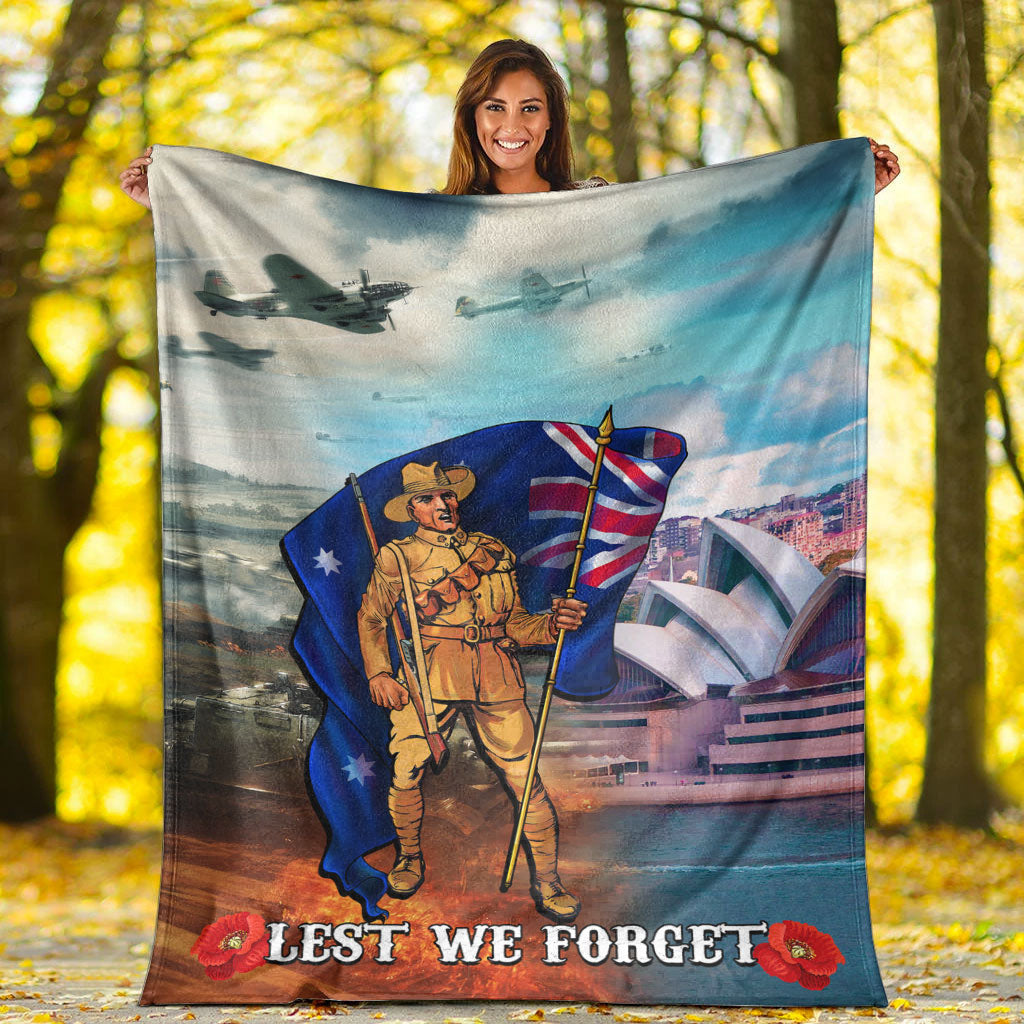 VibeHoodie Blanket - ANZAC Day Australia Peace Premium Blanket LT10 - Vibe Hoodie Shop
