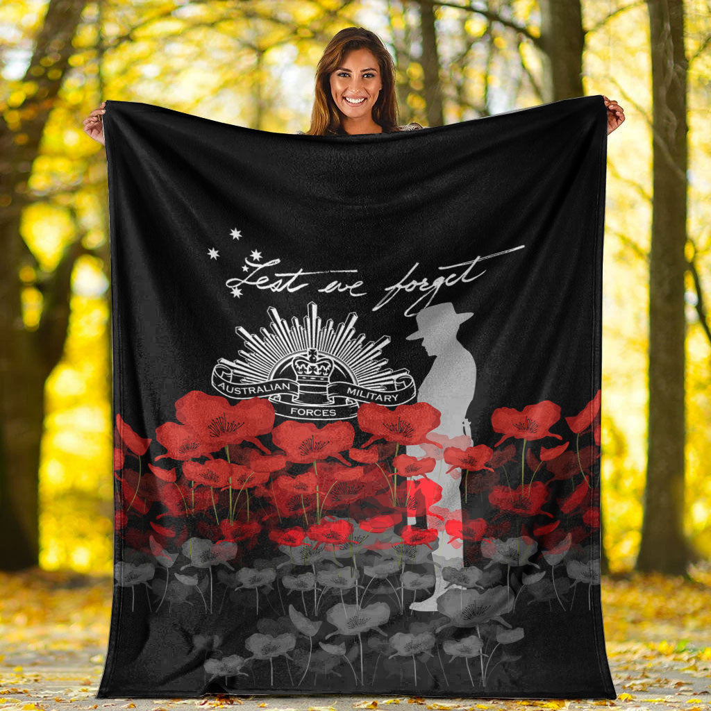 VibeHoodie Blanket - Australian Military Forces ANZAC Day Lest We Forget Premium Blanket LT10 - Vibe Hoodie Shop