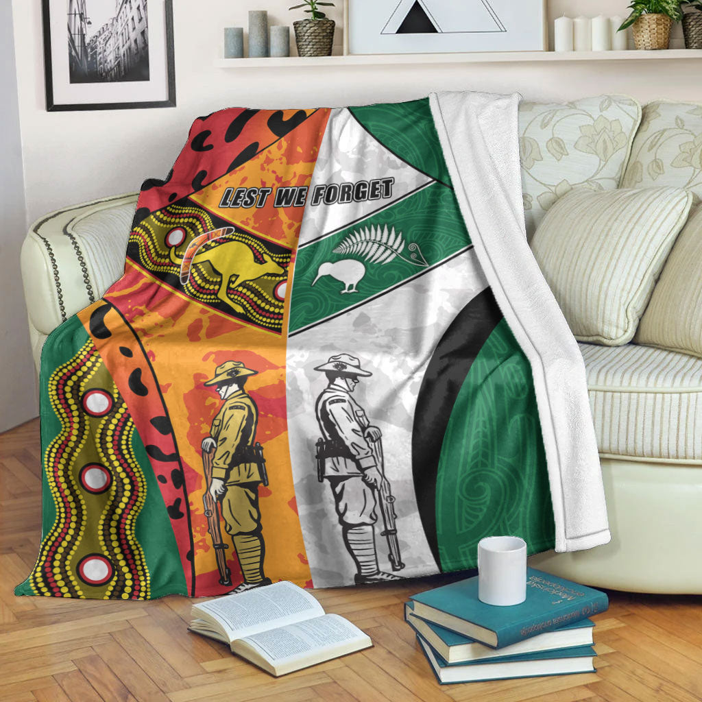 VibeHoodie Blanket - ANZAC Day Australia - New Zealand Mix Premium Blanket LT10 - Vibe Hoodie Shop