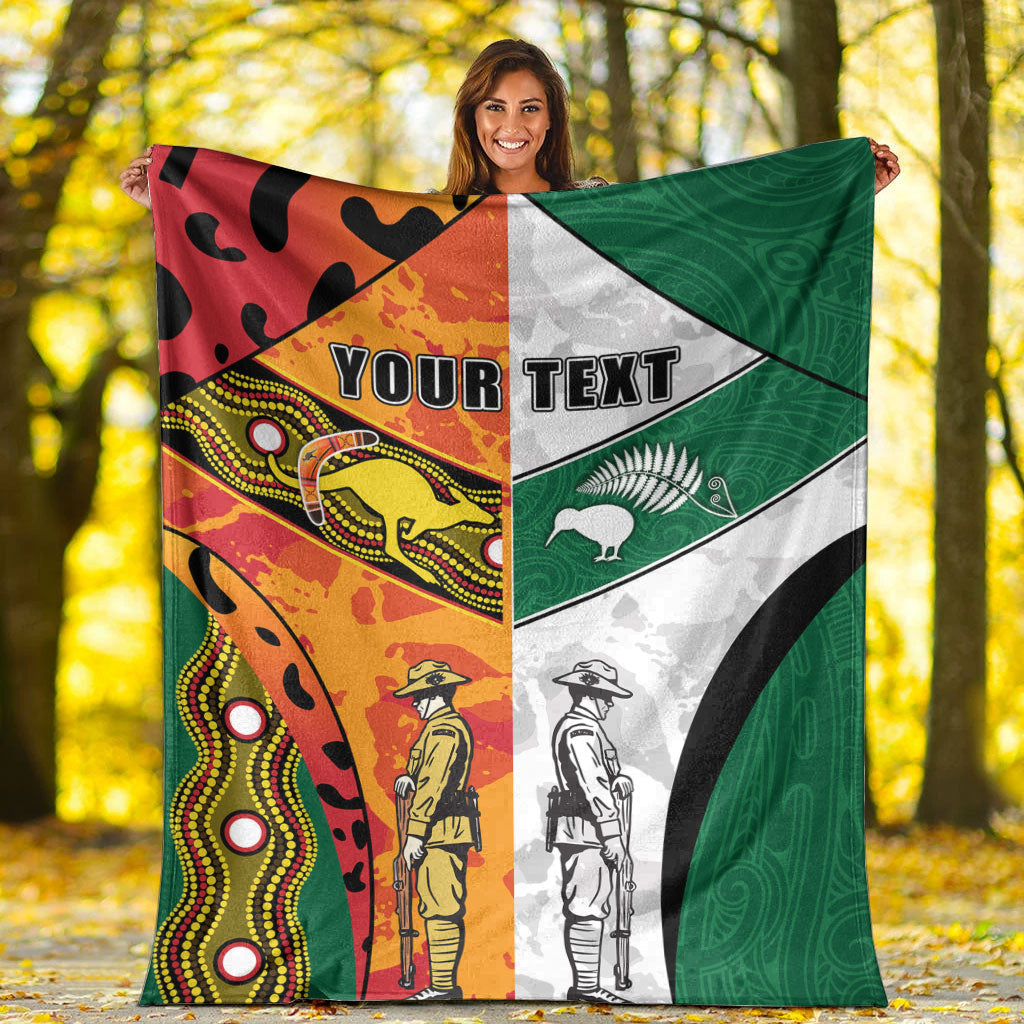 VibeHoodie Blanket - (Custom) ANZAC Day Australia - New Zealand Mix Premium Blanket LT10 - Vibe Hoodie Shop