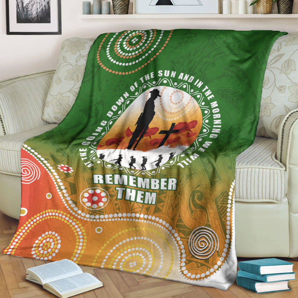 VibeHoodie Blanket - ANZAC New Zealand Maori - Australia Indigenous Premium Blanket LT10 - Vibe Hoodie Shop