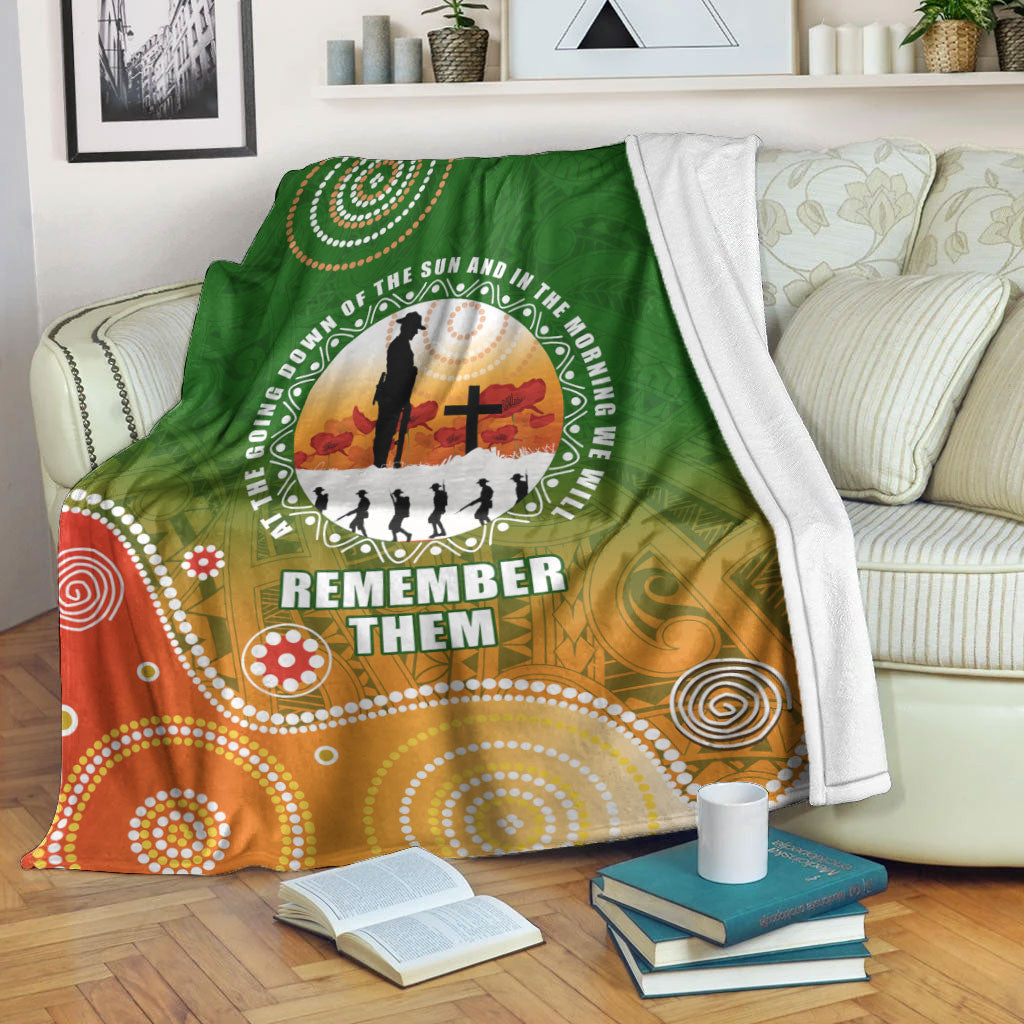 VibeHoodie Blanket - ANZAC New Zealand Maori - Australia Indigenous Premium Blanket LT10 - Vibe Hoodie Shop