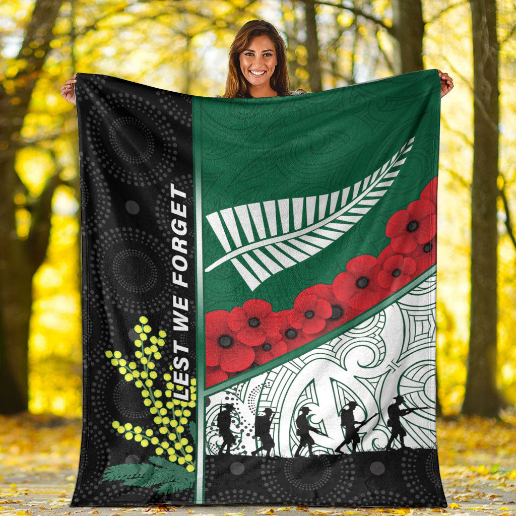 VibeHoodie Blanket - Australia Indigenous and New Zealand Maori ANZAC Premium Blanket LT10 - Vibe Hoodie Shop