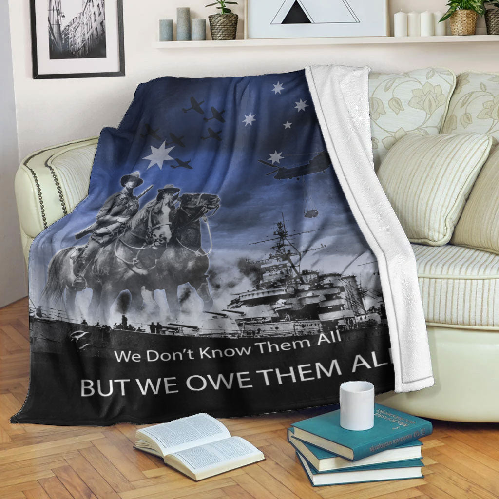 VibeHoodie Blanket - ANZAC Day Australia Light Horse Premium Blanket LT10 - Vibe Hoodie Shop