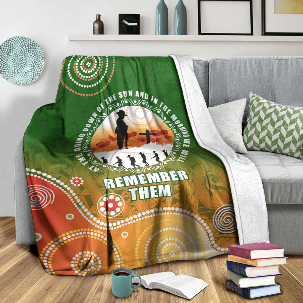 VibeHoodie Blanket - (Custom) ANZAC New Zealand Maori - Australia Indigenous Premium Blanket LT10 - Vibe Hoodie Shop